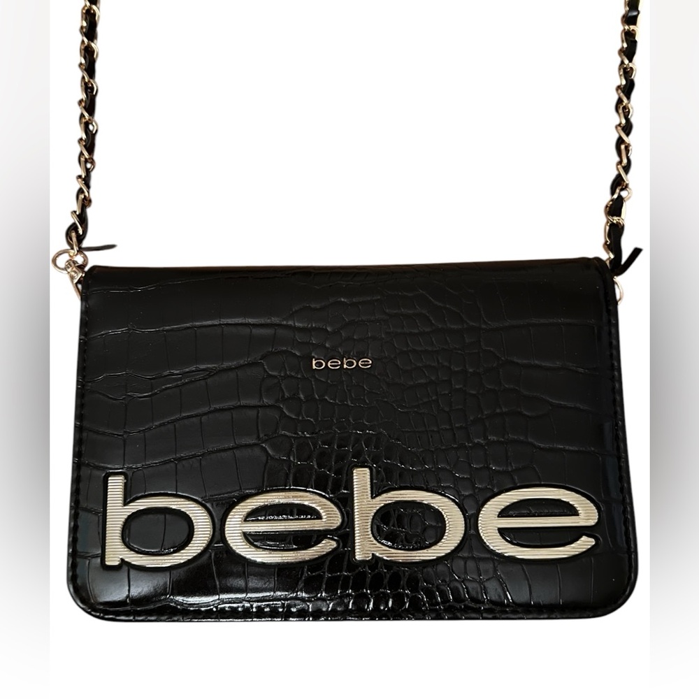 BEBE AUTHENTIC Fabiola Stamped Crocodile Crossbody Bag